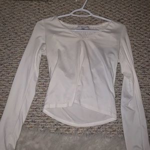White top with lace neckline